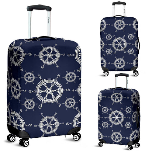 Nautical Steering Wheel Design Pattern Luggage Covers
