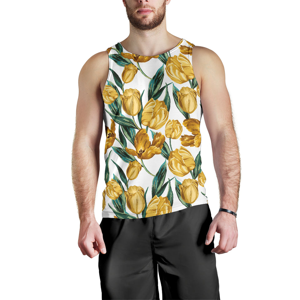 yellow tulips pattern Men Tank Top