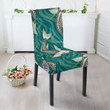 Koi Fish Carp Fish Lotus Pattern Dining Chair Slipcover