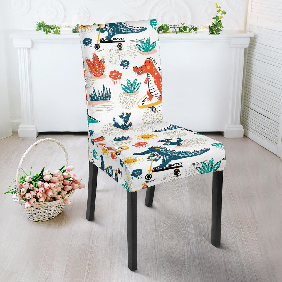 Cute Crocodile Pattern Dining Chair Slipcover