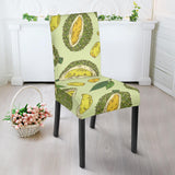 Durian Leaves Pattern Background Dining Chair Slipcover