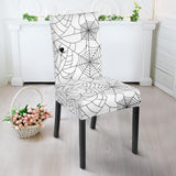 Spider Web Cobweb Pattern White Background Dining Chair Slipcover