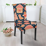 Christmas Gingerbread Cookie Pattern Dining Chair Slipcover