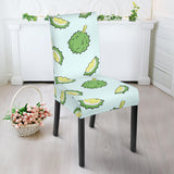Durian Pattern Blue Background Dining Chair Slipcover
