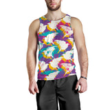 Colorful crow illustration pattern Men Tank Top