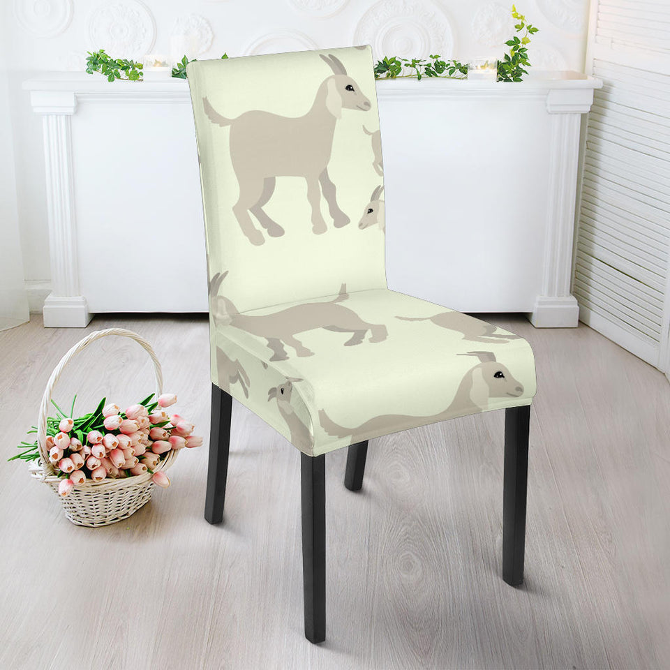 Little Young Goat Pattern Dining Chair Slipcover
