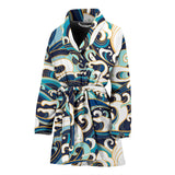 Japanese Wave Pattern Women'S Bathrobe