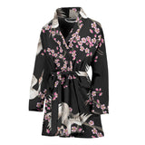 Japanese Crane Pink Sakura Pattern Women'S Bathrobe