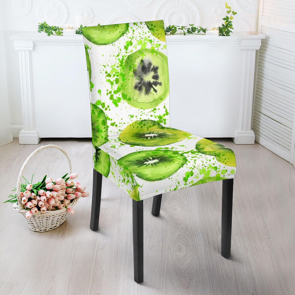 Watercolor Kiwi Pattern Dining Chair Slipcover