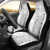 Bull Terrier Pattern Print Design 01 Universal Fit Car Seat Covers