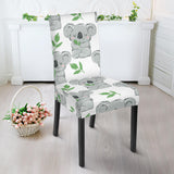 Hand Drawn Koala Leaves Pattern Dining Chair Slipcover
