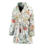 Bicycle Pattern Print Design 05 Women's Bathrobe