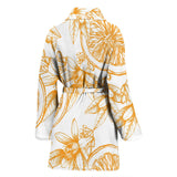 Hand Drawn Orange Fruit Pattern Women'S Bathrobe