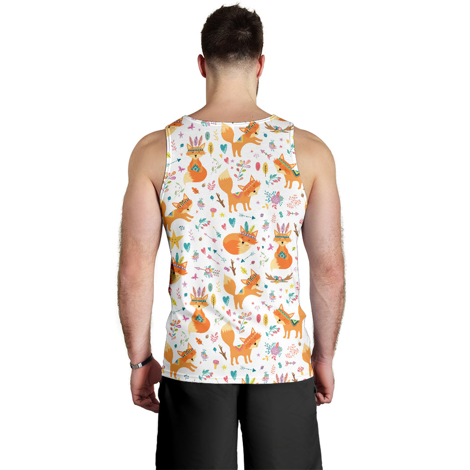 cute tribal fox pattern Men Tank Top