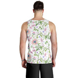 Beautiful pink lotus waterlily leaves pattern Men Tank Top