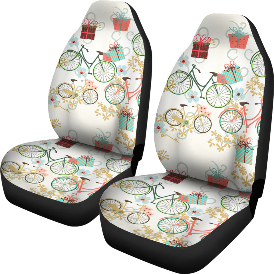Bicycle Pattern Print Design 05 Universal Fit Car Seat Covers