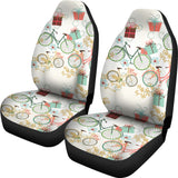 Bicycle Pattern Print Design 05 Universal Fit Car Seat Covers