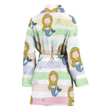 Cute Hand Drawn Mermaid Women'S Bathrobe