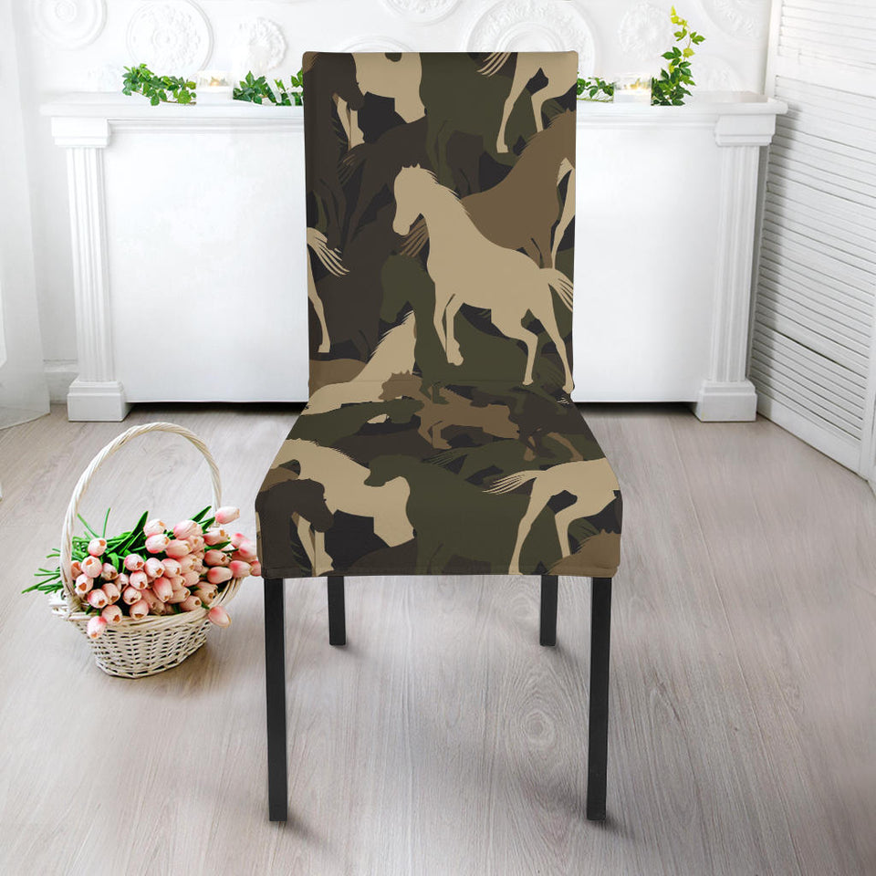 Horse Camo Camouflage Pattern Dining Chair Slipcover