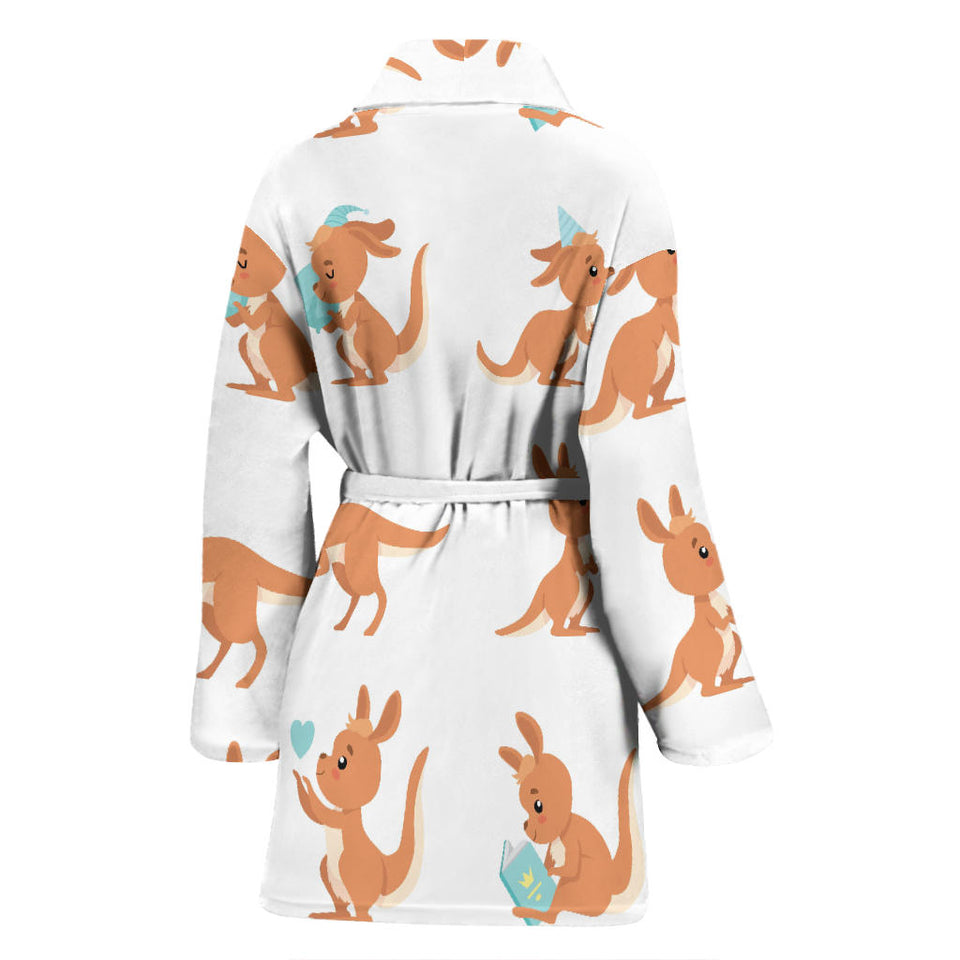 Cute Kangaroo Pattern Women'S Bathrobe