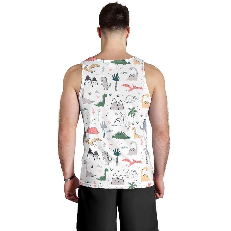 Cute cartoon dinosaurs tree pattern Men Tank Top