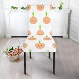 Cute Onions Smiling Faces Dining Chair Slipcover