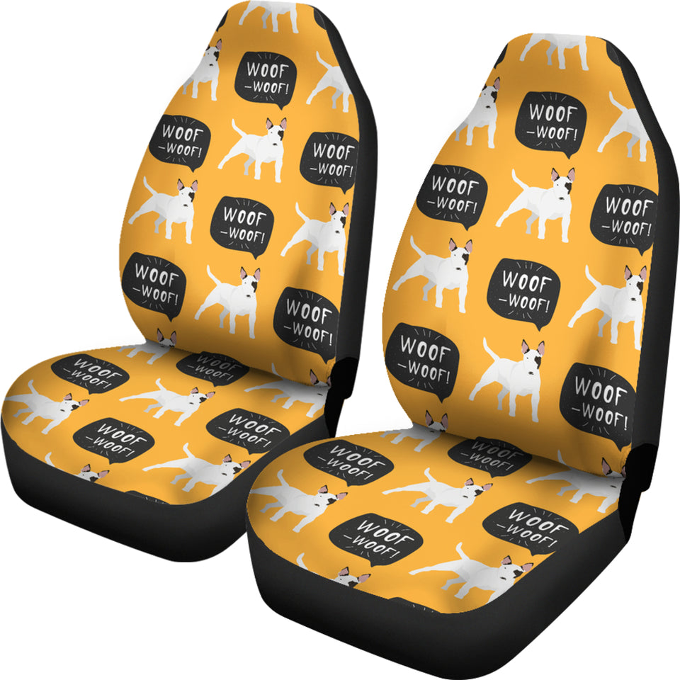 Bull Terrier Pattern Print Design 03 Universal Fit Car Seat Covers