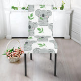 Hand Drawn Koala Leaves Pattern Dining Chair Slipcover