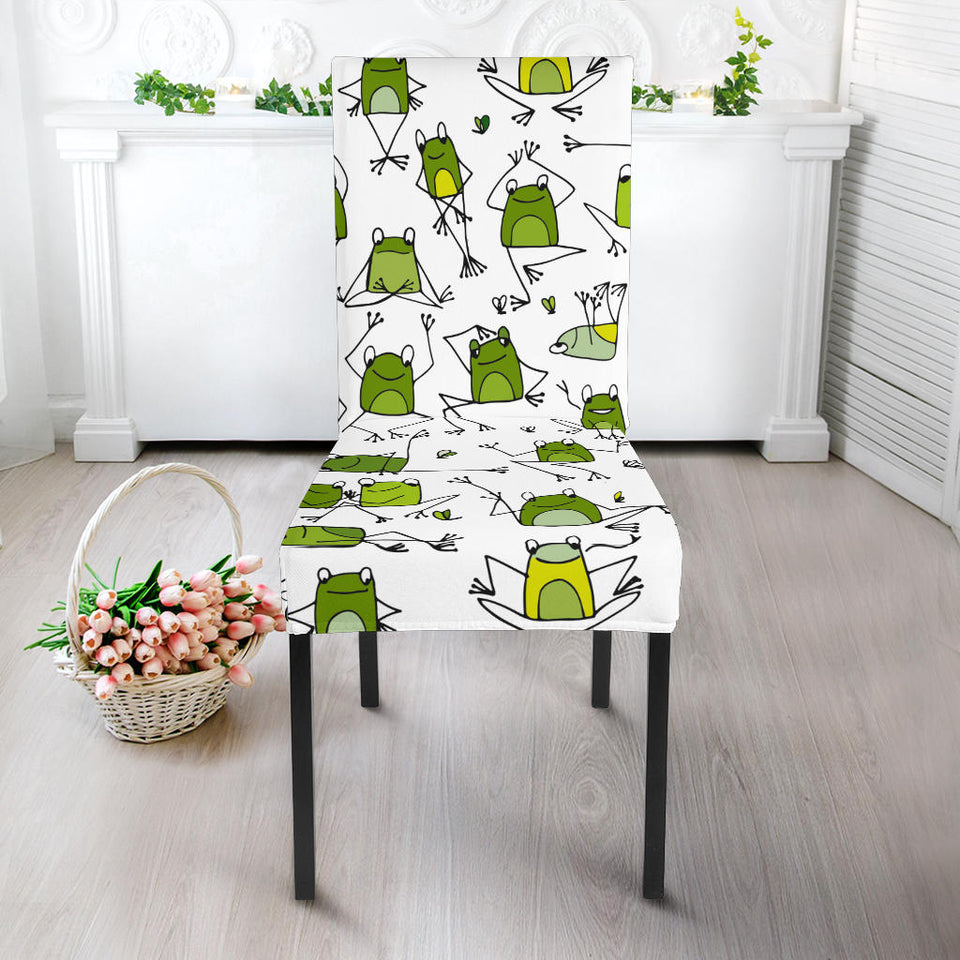 Sketch Funny Frog Pattern Dining Chair Slipcover