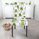 Sketch Funny Frog Pattern Dining Chair Slipcover