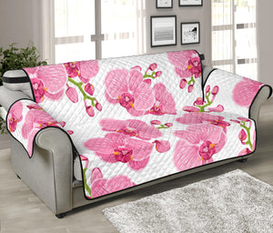 pink purple orchid pattern background Sofa Cover Protector