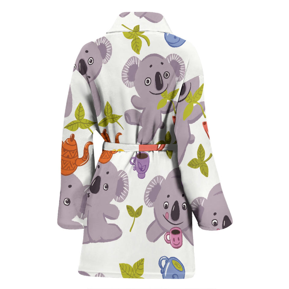 Cute Koalas Teapots Tea Women'S Bathrobe