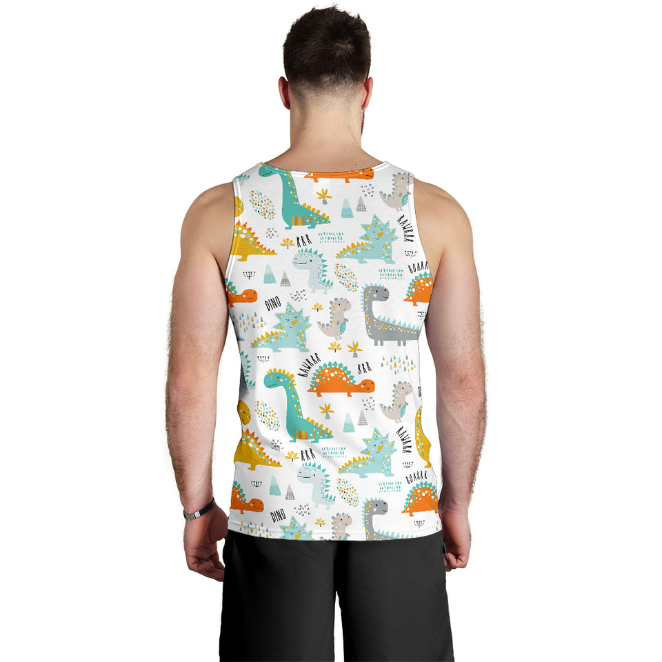 Cute funny kids dinosaurs pattern Men Tank Top