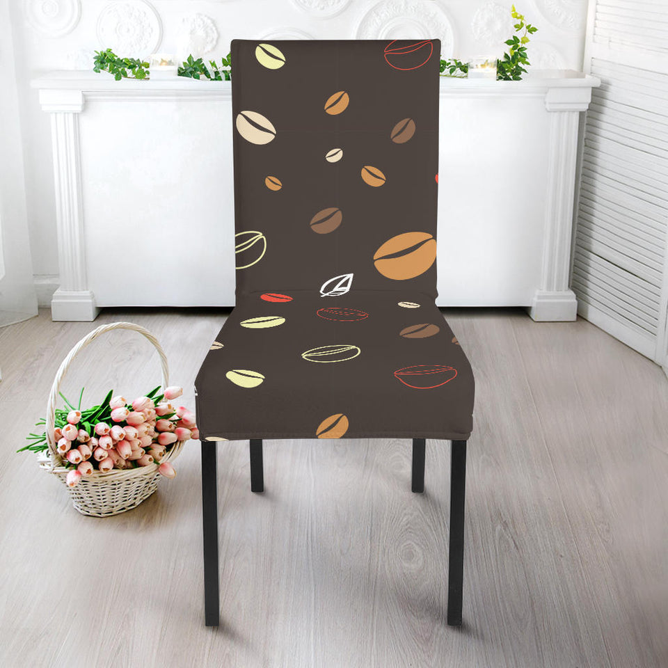 Coffee Bean Leave Pattern Dining Chair Slipcover