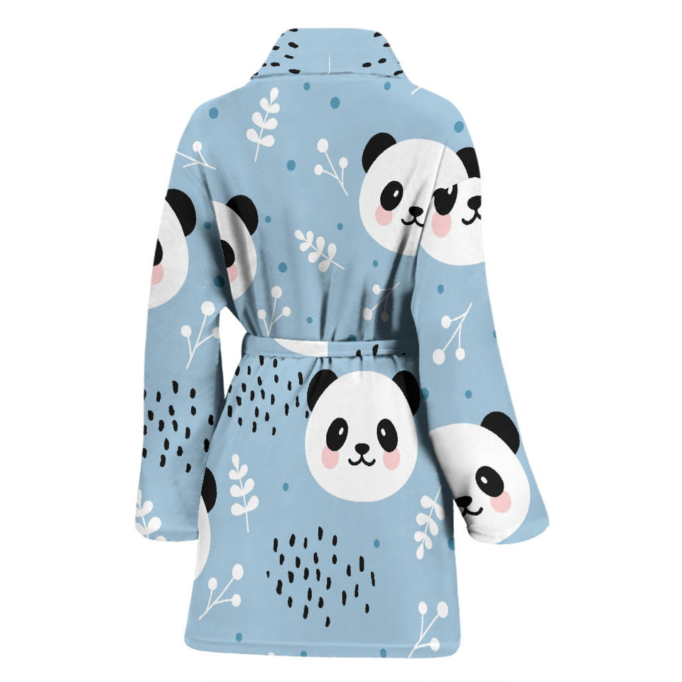 Cute Panda Pattern Women'S Bathrobe
