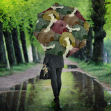 Japanese Cranes Flying Forest Dot Pattern Umbrella