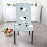 Sheep Polka Dot Cloud Pattern Dining Chair Slipcover