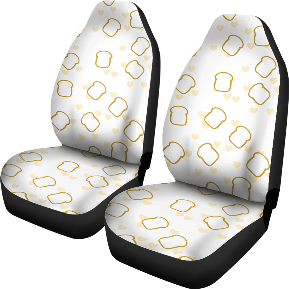 Bread Toast Pattern Print Design 01 Universal Fit Car Seat Covers