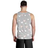 Heart pattern gray background Men Tank Top