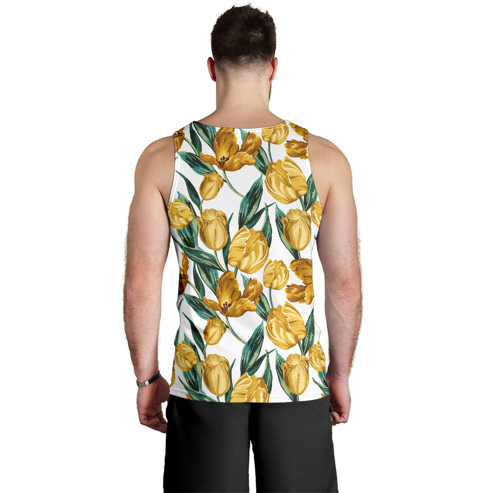 yellow tulips pattern Men Tank Top