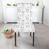 Bull Terrier Pattern Print Design 02 Dining Chair Slipcover
