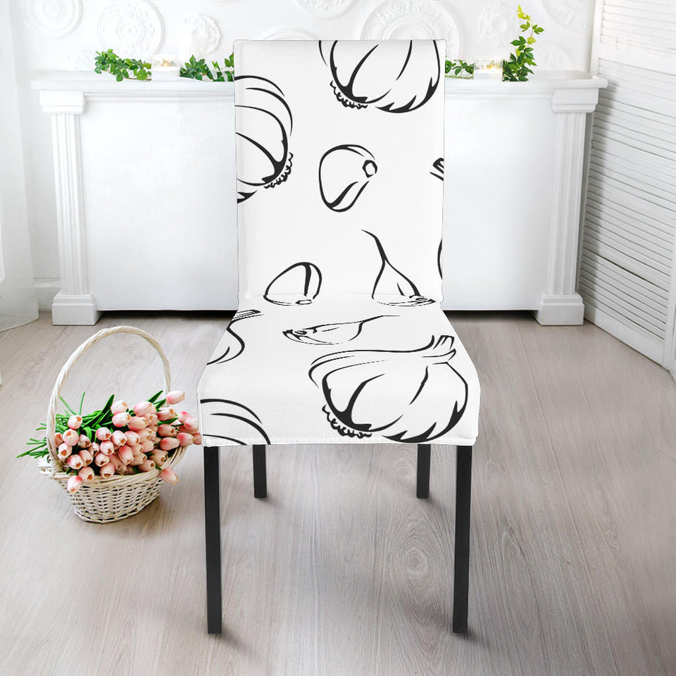 Garlic Pattern Black White Dining Chair Slipcover