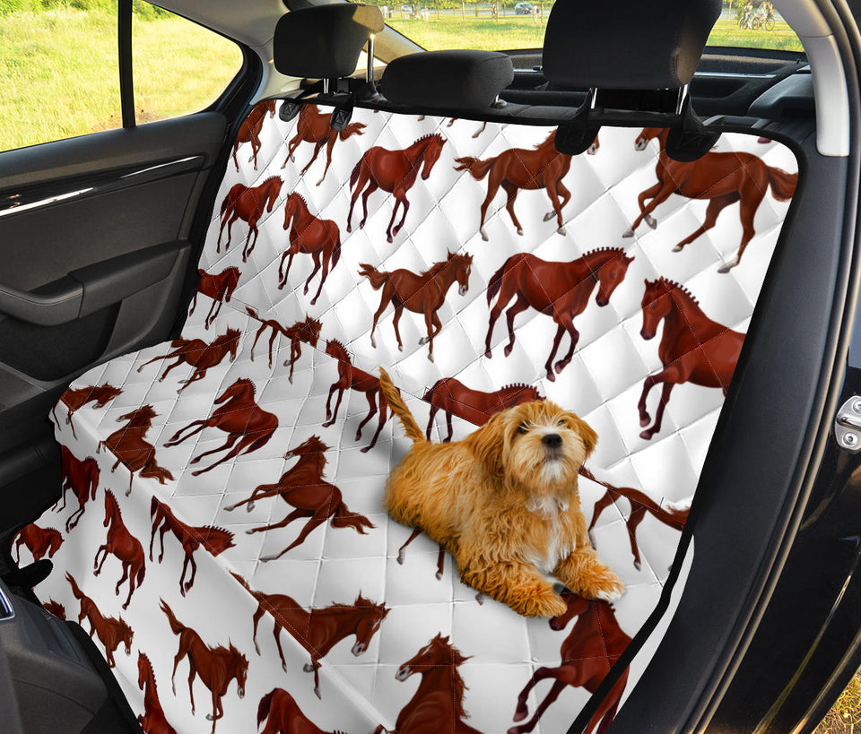 Horses Running Pattern Background Dog Car Seat Covers