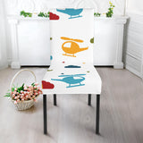 Colorful Helicopter Pattern Dining Chair Slipcover