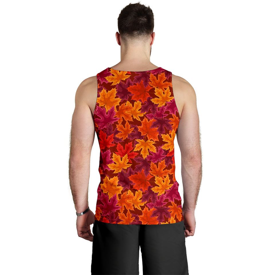 Autumn maple leaf pattern Men Tank Top