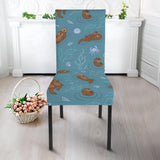 Sea Otters Pattern Dining Chair Slipcover