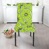 Slices Of Lime Design Pattern Dining Chair Slipcover