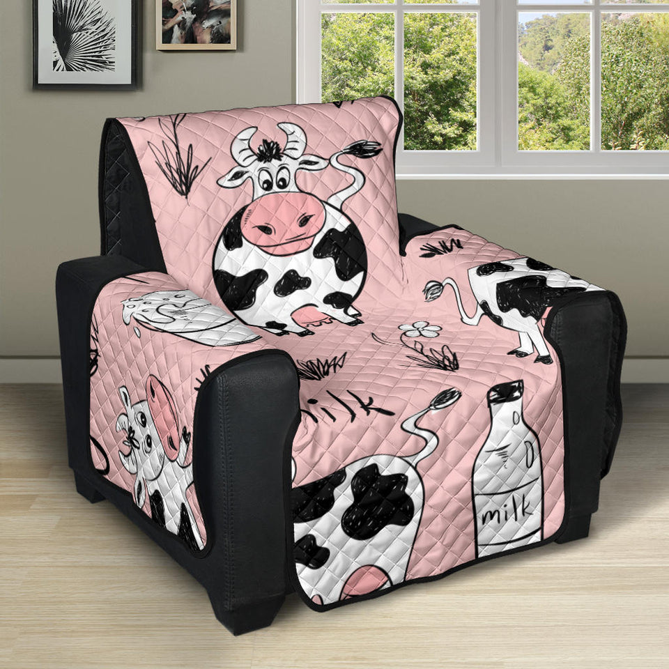 Cows milk product pink background Recliner Cover Protector