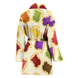 Bread Toast Pattern Print Design 02 Women's Bathrobe