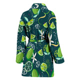 Lime Ice Flower Pattern Women'S Bathrobe